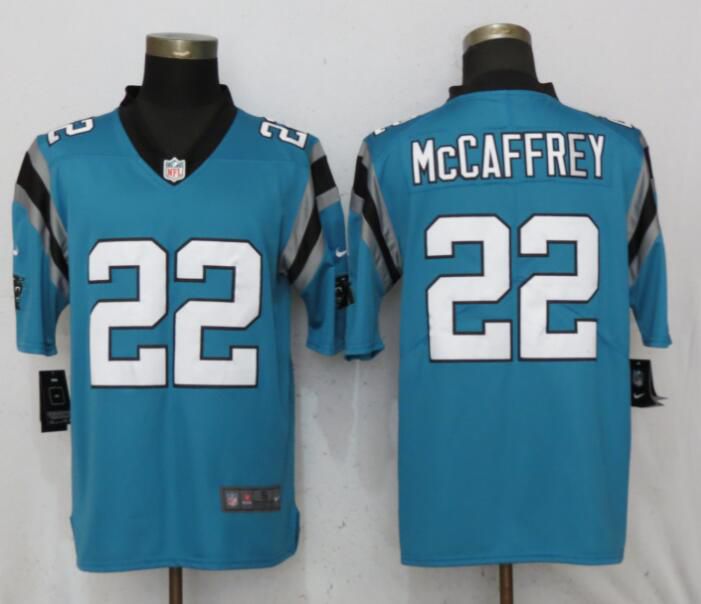 Men Carolina Panthers #22 McCaffrey Blue Nike Vapor Untouchable Limited Playe NFL Jerseys->baltimore ravens->NFL Jersey